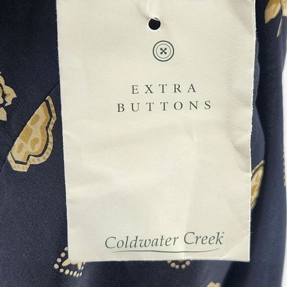 Coldwater Creek Silk Midi Maxi Skirt Size 2X Womens Black Beige Faux Wrap - Picture 9 of 9